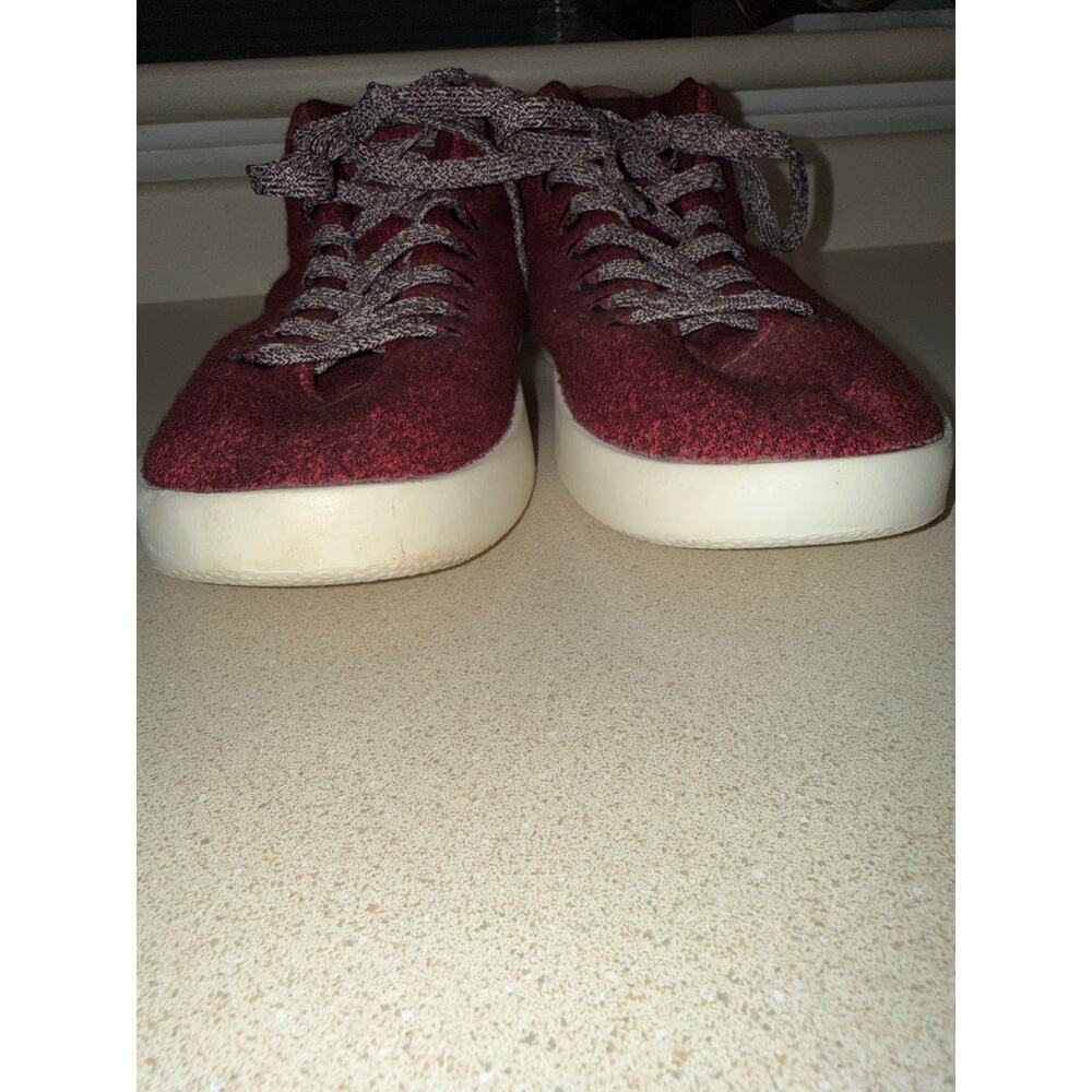 AllBirds Mens Wool Piper Mid Top Merino Wool Lace Up Sneakers Burgundy Size 9 - Picture 5 of 10